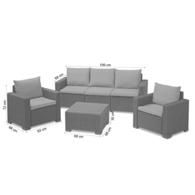 Комплект садових меблів Keter CALIFORNIA 3 Капучино - 7 Комплект садових меблів Keter CALIFORNIA 3 Капучино 212507 фото - 7