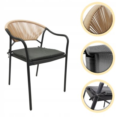 Садовый стул Kontrast PORTO Серый - 2 Садовый стул Kontrast PORTO Серый 5.03.212702 фото - 2