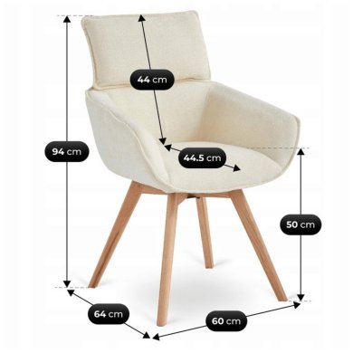 Обідній стілець поворотний Mebel Elit DIAS Boucle Кремовий ME.DIAS/KR/TB/K фото - 9