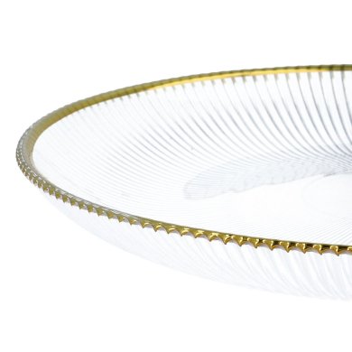 Тарілка Homla MEGALO 31 см | Прозорий / Золотий 200888 фото - 4