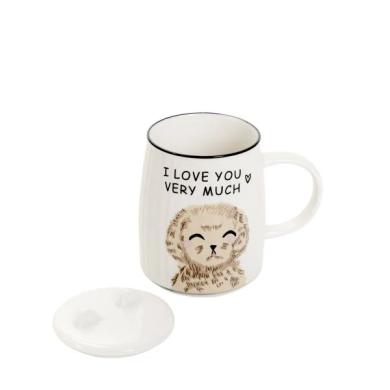 Кружка с крышкой Homla MILU 450 мл | Белый / Принт 218288 фото - 3