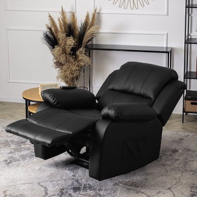 Кресло мягкое раскладное массажное с реклайнером Mebel Elit BONO Черный ME.BONO/CZ/E/FW фото - 13