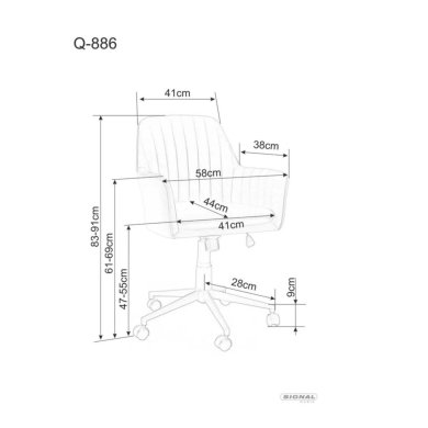 Офісне крісло Signal Q-886 Velvet Бежевий OBRQ886VCBE фото - 4