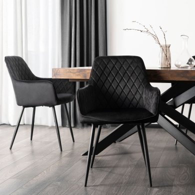 Обідній стілець Mebel Elit BRESSO Welur Чорний ME.BRESSO/CZ/CZ/V/K фото - 6