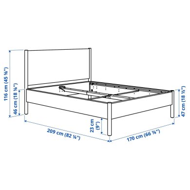 IKEA Кровать TONSTAD 160x200 см Коричневый (ИКЕА ТОНСТАД) 30629985 фото - 3