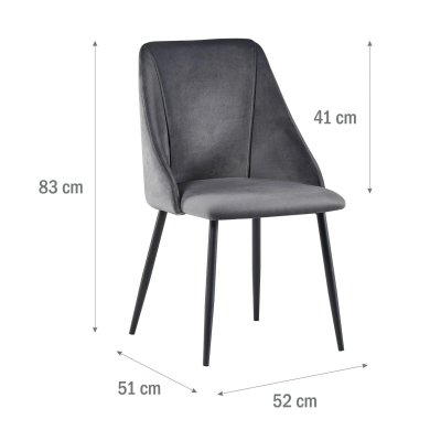 Обідній стілець Meven CHIARA Welur Сірий MV-LDC806-SZ-CHIARA фото - 5