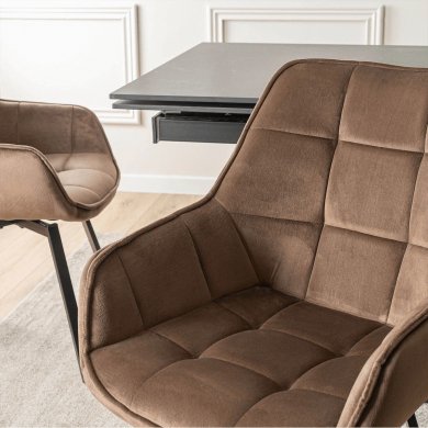 Обідній стілець поворотний Mebel Elit LUNA Welur Коричневий ME.LUNA/BR/V/K фото - 7