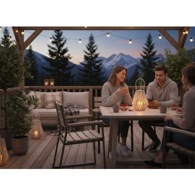 Подсвечник-фонарь Garden Line 21x23 см Белый ILS3155 фото - 4