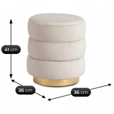 Пуф Mebel Elit AURA Welur Кремовый ME.AURA/KR/V/PUF фото - 5