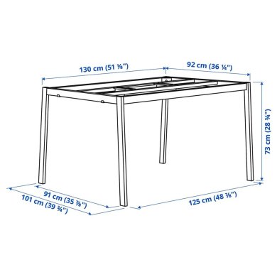 IKEA Основа для стола TROTTEN 140 см Белый 70544526 фото - 4