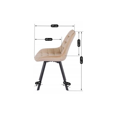 Обідній стілець Mebel Elit RICK Welur Бежевий ME.RICK/BZ/V/K фото - 12
