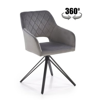 Обідній стілець поворотний Halmar K535 Попелястий V-CH-K/535-KR-POPIELATY