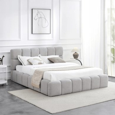 Кровать Mebel Elit MURACJA Boucle 160x200 см Серый ME.MURCJA/160/P/TB/LOZZPOJ