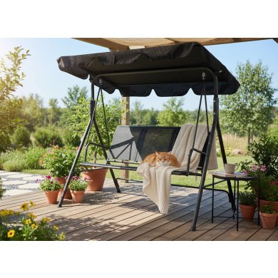 Садовые качели Garden Line 170x110x153 см Черный KRE3118 фото - 8