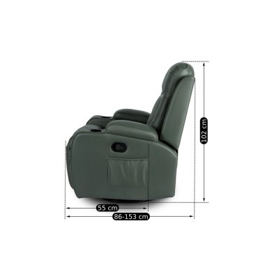 Крісло масажне багатопозиційне розкладне Mebel Elit BOX | Зелений ME.BOX/Z/E/FW фото - 17