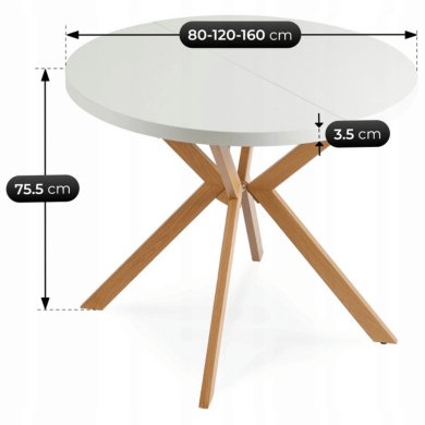 Раскладной обеденный стол Mebel Elit DORIAN Белый ME.DORIAN/B/DREW/S фото - 12