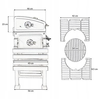 Угольный гриль с чугунной решеткой Kontrast BBQ1010 Серебристый - 14 Угольный гриль с чугунной решеткой Kontrast BBQ1010 Серебристый 5.22.14218 фото - 14