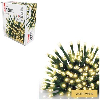 Новогодняя гирлянда Chomik Classic 180 LED 18 м Теплый-белый EMO95447