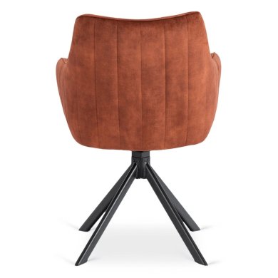 Обідній стілець поворотний Mebel Elit MUMBAI Welur Рудий ME.MUMBAI/RD/V/K фото - 4