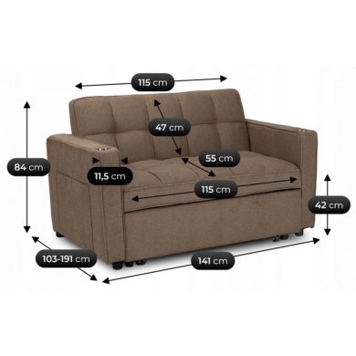 Раскладной диван Mebel Elit ASTER Коричневый ME.ASTER/BR/T/SOF фото - 17