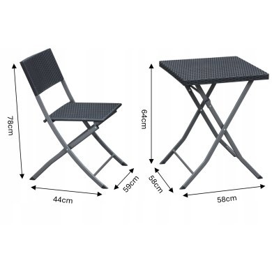 Комплект складаних садових меблів Garden Line ZUM9930 Антрацит ZUM9930 фото - 11