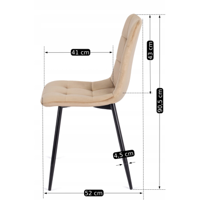 Обідній стілець Mebel Elit PERU Welur Бежевий - 13 Обідній стілець Mebel Elit PERU Welur Бежевий ME.PERU/BZ/V/K фото - 13