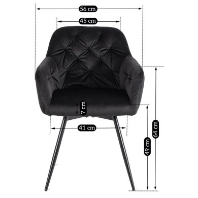 Обеденный стул поворотный Mebel Elit IDA Welur Черный ME.IDA/CZ/V/K фото - 12