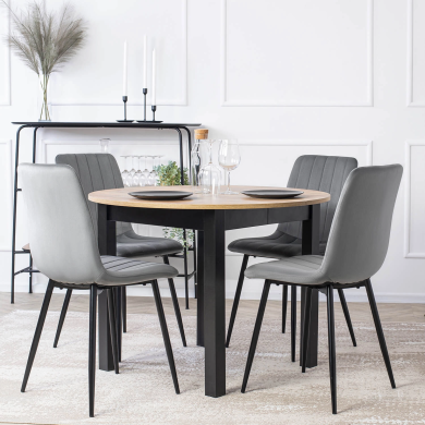 Обеденный комплект мебели Mebel Elit HARRY IBIS | Дуб артизан / Черный / Серый harry/ibis/artszacza фото - 4