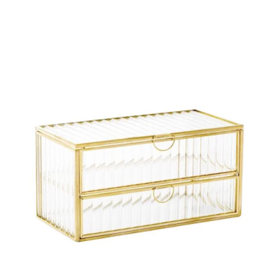Шкатулка для украшений Homla GRAZIA 21x10x10,5 см | Прозрачный / Золотой 215435