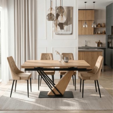 Раскладной обеденный стол Mebel Elit REX MDF Дуб ME.REX/D/D/S160-220 фото - 4