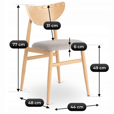 Обеденный стул Mebel Elit BRAGA Серый ME.BRAGA/P/D/T/K фото - 6