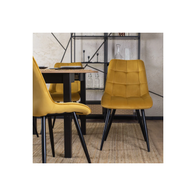 Обідній комплект меблів Mebel Elit HARRY RIO | Дуб крафт / Чорний / Гірчичний HARRY/DC/CZ/S/RIO/CU/V/Z4/K фото - 18