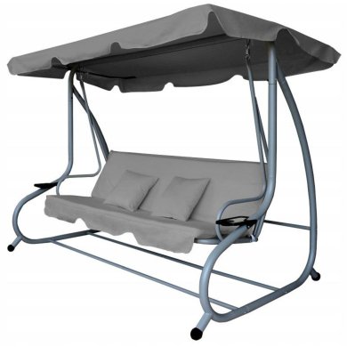 Садова гойдалка Garden Line 210х120х170 см Сірий - 3 Садова гойдалка Garden Line 210х120х170 см Сірий KRE9771 фото - 3