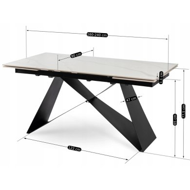 Раскладной обеденный стол Mebel Elit VICTOR Marmur Белый ME.VICTOR/B/S фото - 13