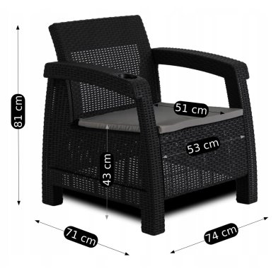 Комплект садових меблів Mebel Elit INDIANA Чорний ME.INDIANA/CZ/RT/OGR/ZES фото - 14