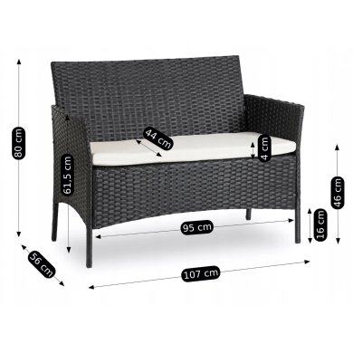 Комплект садових меблів Mebel Elit MISSISIPI Чорний ME.MISSISIPI/CZ/RT/OGR/ZES фото - 12