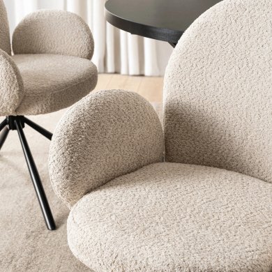 Обеденный стул поворотный Mebel Elit MUSSO Boucle Бежевый ME.MUSSO/BZ/CZ/TB/K фото - 7