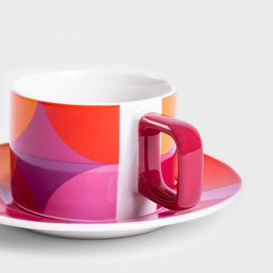 Чашка з блюдцем Homla NAOKO 200 мл Різнокольоровий 231713 фото - 3