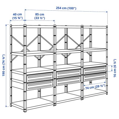 IKEA Стеллаж BROR Черный (ИКЕА БРОР) 79436909 фото - 3