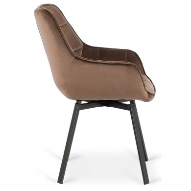 Обідній стілець поворотний Mebel Elit LUNA Welur Коричневий ME.LUNA/BR/V/K фото - 3