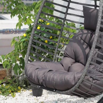 Подвесное кресло-кокон с разборным каркасом Duka IHALIG Серый - 2 Подвесное кресло-кокон с разборным каркасом Duka IHALIG Серый 2222189 фото - 2