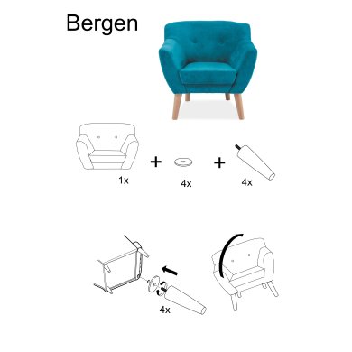Диван Signal BERGEN 2 Темно-серый BERGEN21618-P фото - 3