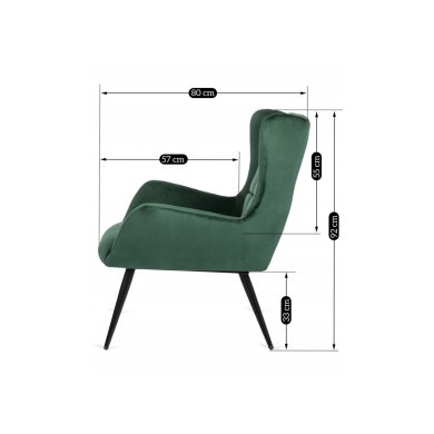 Кресло мягкое Mebel Elit VINCENT Зеленый - 12 Кресло мягкое Mebel Elit VINCENT Зеленый ME.VINCENT/Z/V/FW фото - 12