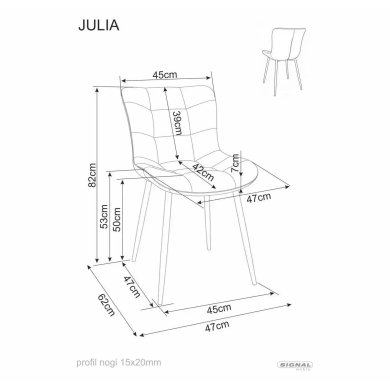 Обідній стілець Signal JULIA Leo Світло-бежевий JULIALEKJBE фото - 7