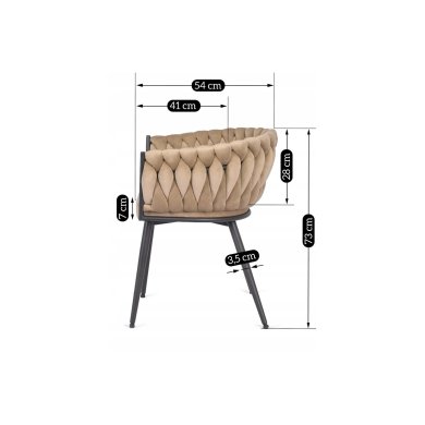 Обеденный стул Mebel Elit EMPOLI Welur Бежевый - 11 Обеденный стул Mebel Elit EMPOLI Welur Бежевый ME.EMPOLI/BZ/V/K фото - 11