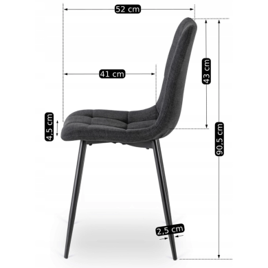 Обеденный стул Mebel Elit PERU 2 Черный ME.PERU2/CZ/T/K фото - 11