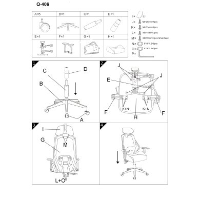 Офісне крісло Signal Q-406 Чорний OBRQ406C фото - 9