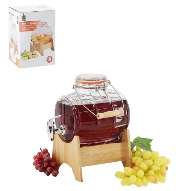 Диспенсер для напоїв Chomik БОЧКА 3 л Прозорий ZIX1746 фото - 2