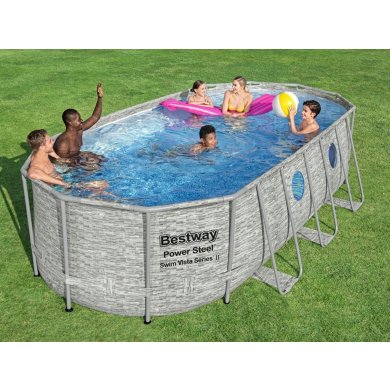 Каркасный бассейн Bestway 56716 POWER STEEL 549x274х122 см Сірий BES56716 фото - 10