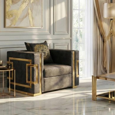 Кресло мягкое Mebel Elit PALLAZO 1S Черный ME.PALLAZO1S/CZ/ZL/V/FW фото - 9